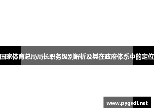 国家体育总局局长职务级别解析及其在政府体系中的定位